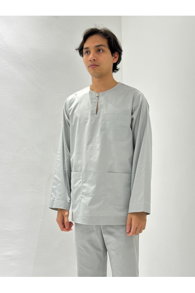 Baju Melayu Teluk Belanga Fura, Light Grey